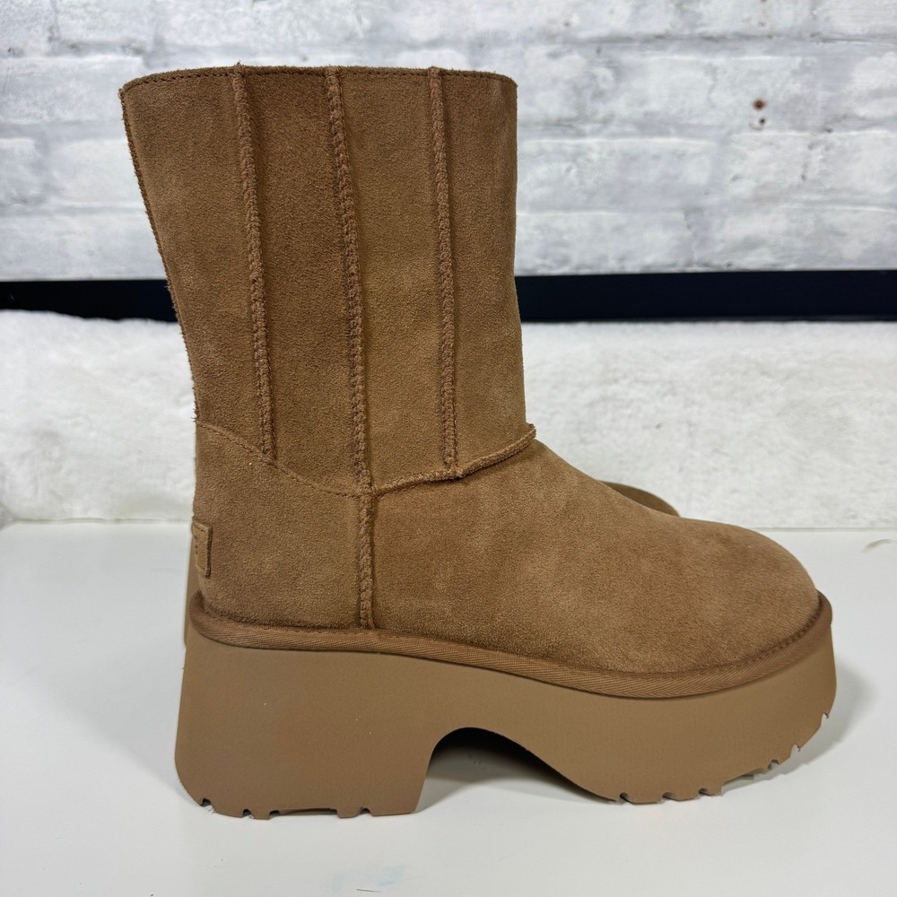 UGG Classic Twin Seam Chestnut Suede Platform Boots 1158313 Womens 10 NEW